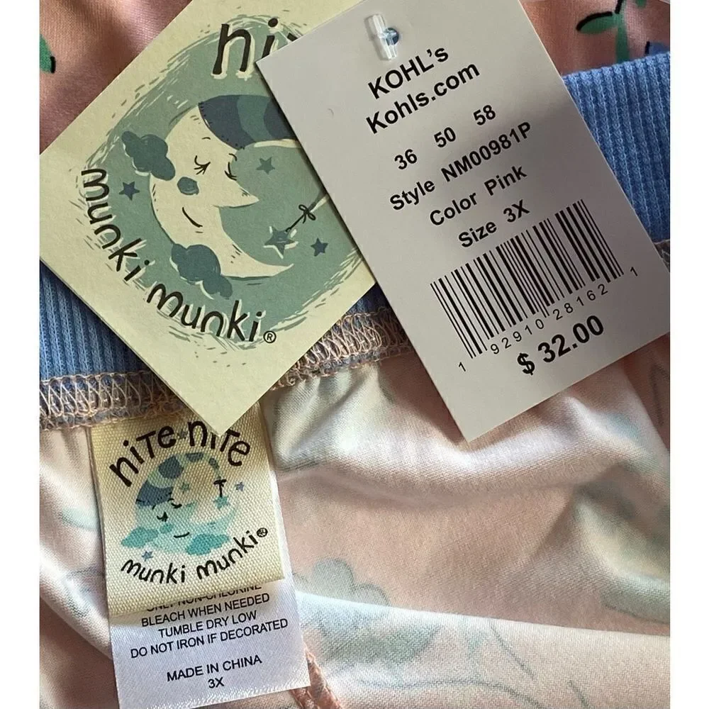 Nite Nite by Munki Munki Women’s 3X Cats in  Flower Pots Pajama Pants